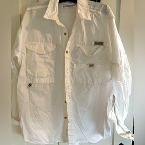 Men’s Colombia Performance Cotton Shirt White Sz L
